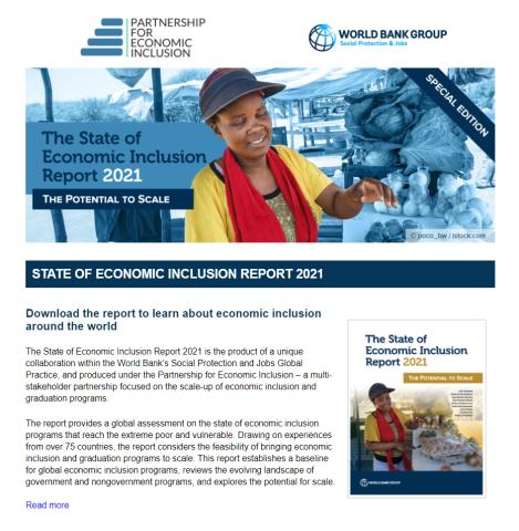 Special Edition State of Economic Inclusion Report Newsletter Cover Image